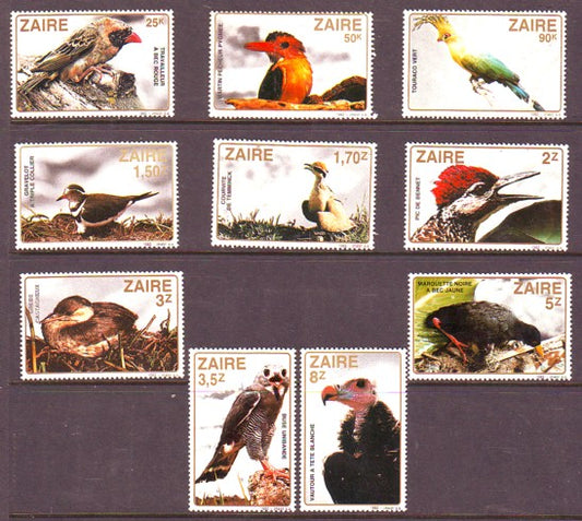 ZAIRE 1982 BIRDS Set 10