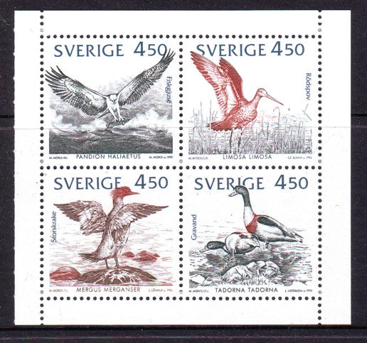 SWEDEN 1992 BIRDS OF PREY S/LET