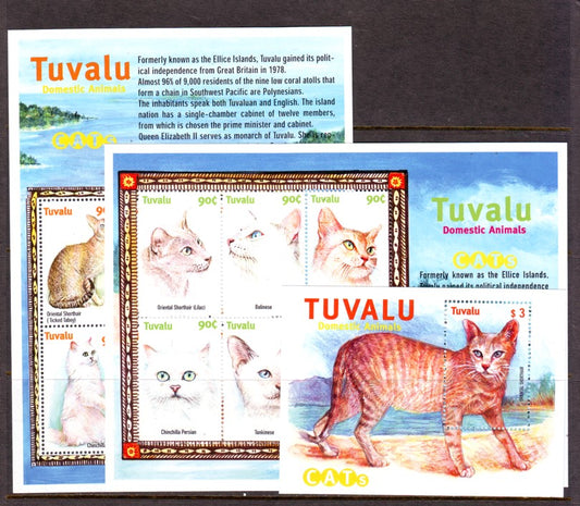 TUVALU 2000 DOMESTIC CATS 2+SL6+MS