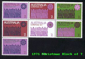 Sg#504b Scott#508 1971 Christmas Block 7 [White Paper]