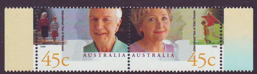 Sg#1844a Scott#1726a Older Persons Year MNH Pair