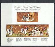 Sg#465MS Scott#482a Captain Cook Mini-sheet