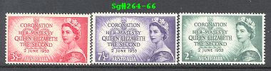 Sg#264-66 Scott#259-61 1953 Coronation QEII [3]