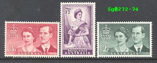 Sg#272-74 Scott#267-69 1954 Royal Visit